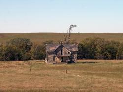 abandonedandurbex:  I like that you can see all the way through the house. Flint Hills, Kansas. [3760x2819]