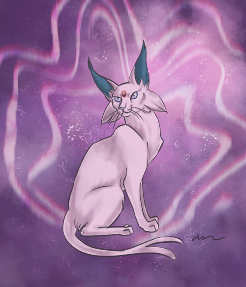 A few years ago I posted a series of all the eeveelutions in cat-like poses.  I decided to re-do the