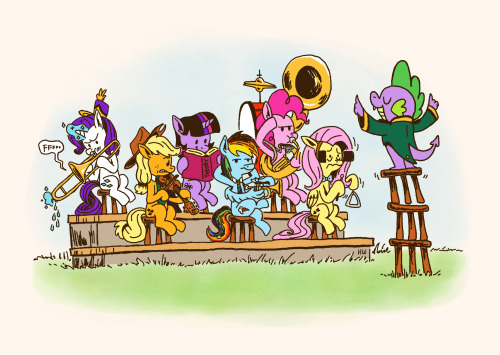 horsewizardart:The Music Mares who’s idea was it to put the melty horse in front of the madwom