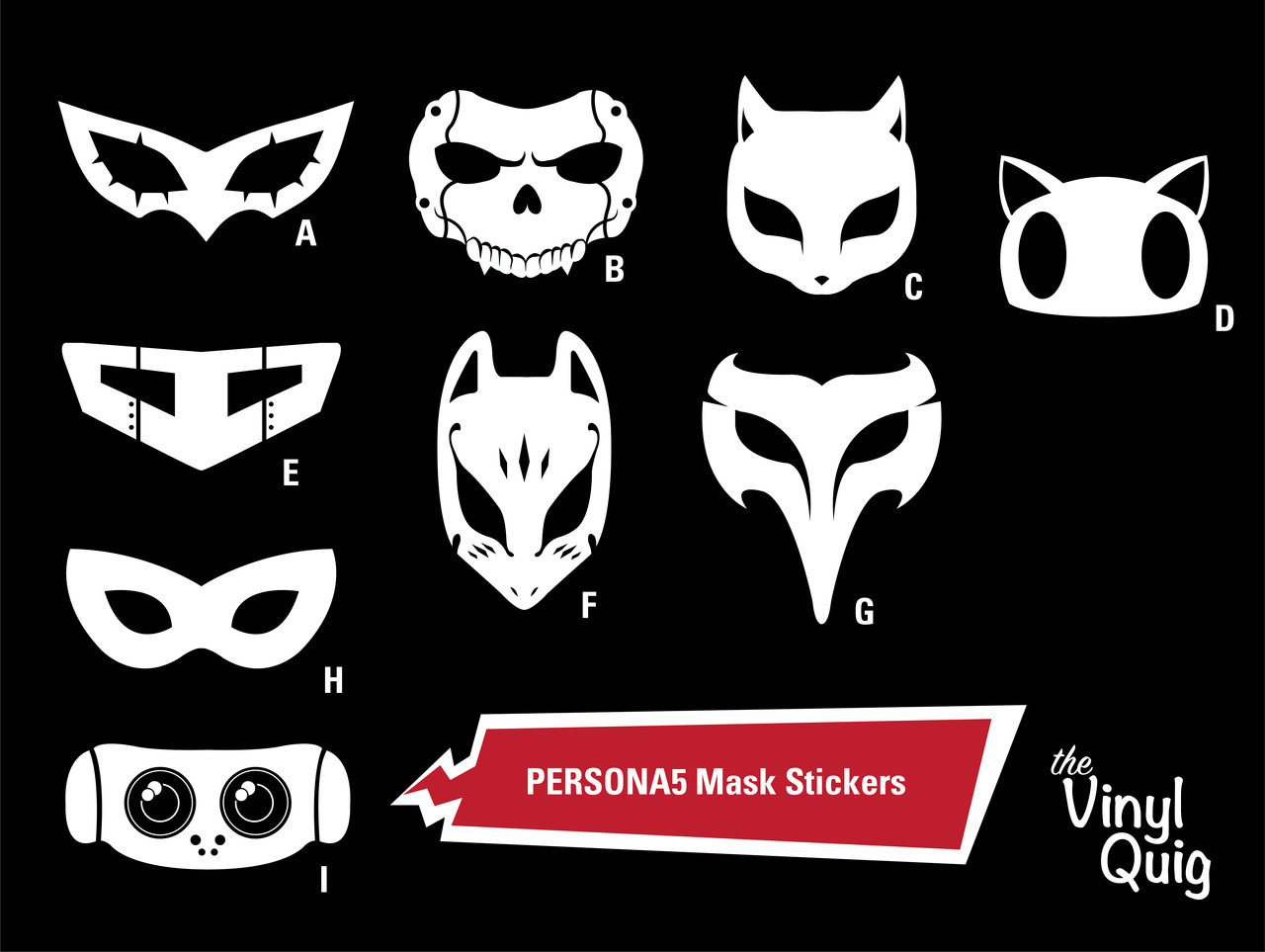 quigalchemist:  New Persona 5 Phantom Thieves Mask vinyl stickers in my Etsy shop!