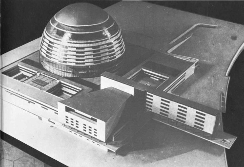 rosswolfe:  Models 1 &amp; 3: Moisei Ginzburg’s Palace of the Soviets proposal (