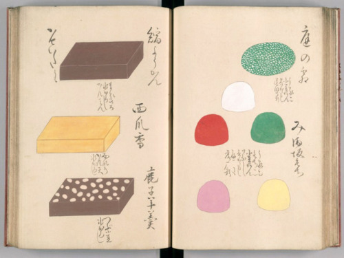 design-is-fine:Book of wagashi / design, Edo period (1603-1868), Japan. Wagashi is a traditional con