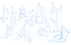 proteesiukkonen:Pole dancing gesture drawings.