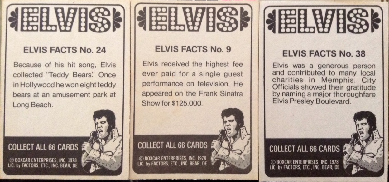landrew120880:  From the Elvis Presley card collection front and back examples. 