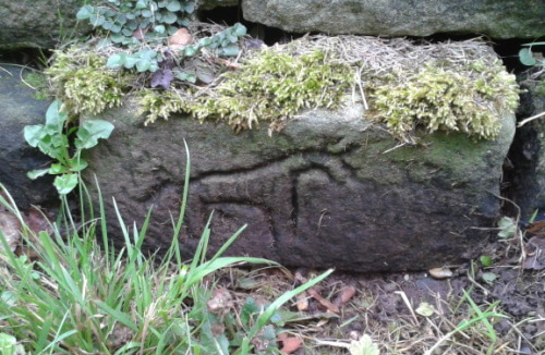 gunhilde:Graffito of a horse, Birdoswald Roman Fort.In the same vein, this carving appears at the ba