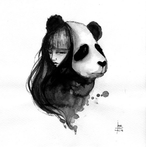 boredpanda:    Panda & Maiden Ink Illustrations: porn pictures