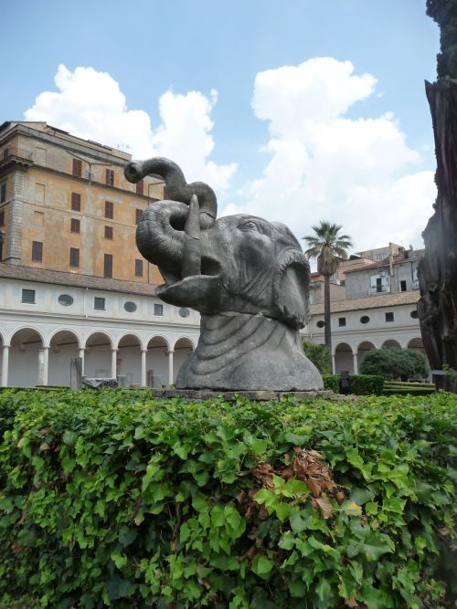 romegreeceart:Baths of Diocletian - Elephant head from Trajan’s forumRome, June 2015