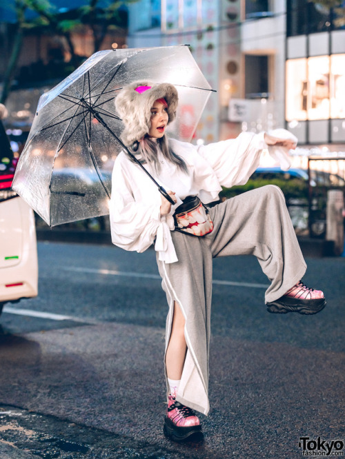 Popular Russian model/artist Ellen Sheidlin and her partner Eugene on the street in Harajuku in the 