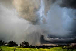 oxeanvibes:  So this was taken just before sundown tonight. Still on flash flood warning and tornado watch. Oh Colorado. 