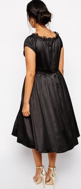 ASOS Curve Chi Chi Plus Satin Midi Prom Dress