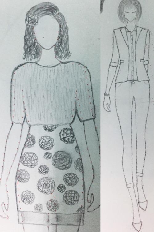 here’s some outfits I drew in March 2014! the geometric ones are my favorite ones