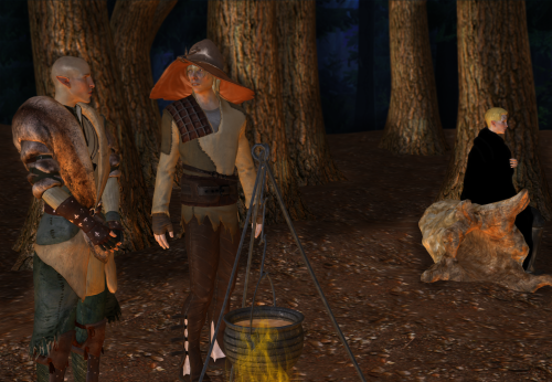 Just a little scene. Takes place on the road sometime after Solas broke up with Lavellan. Click for 