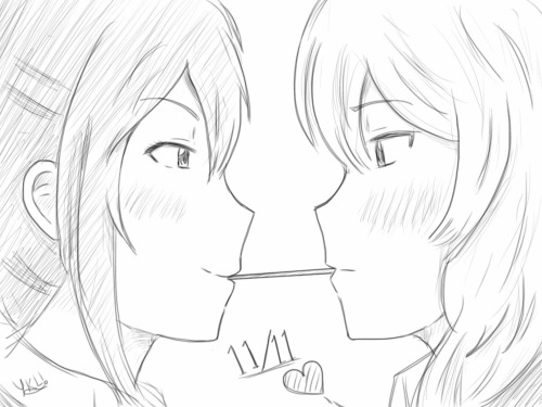 I’m soooooo late for this day!! But I had to do something for the pocky day, so I drew my two 