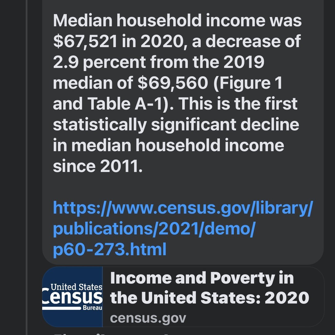 That’s correct…median income went down for the first time and this was before COVID. Sorry to inform you, #BrokenCapitalism won’t fix itself. #Activism https://ift.tt/MRCO206