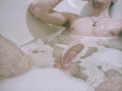 manlydadchaser63:  …in the bath tub with your Dad…you wondered why his dick grew and got longer…