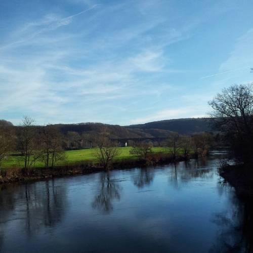 What A Nice #winter Day On #Christmas In #Witten An Der #Ruhr Today... #river #trees #reflection #viaduct