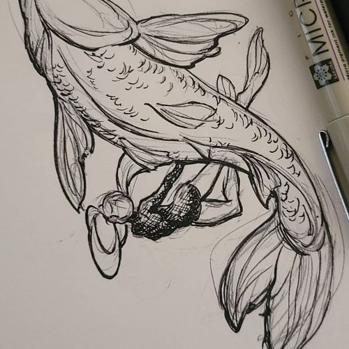 I didn’t get very far into #inktober2020 but here’s what I did! #inktober #inktoberfish 