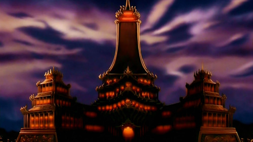 avatar-scenery:ATLA Scenery - Fire Nation Palace - Reality vs. Aang’s Nightmare