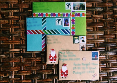 12:17 PM // today&rsquo;s outgoing batch of two letters and two birthday cards!