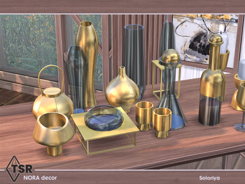 soloriya:***Nora Decor*** Sims 4 Includes 10 objects: bottle, decanter, lantern, functional candles,
