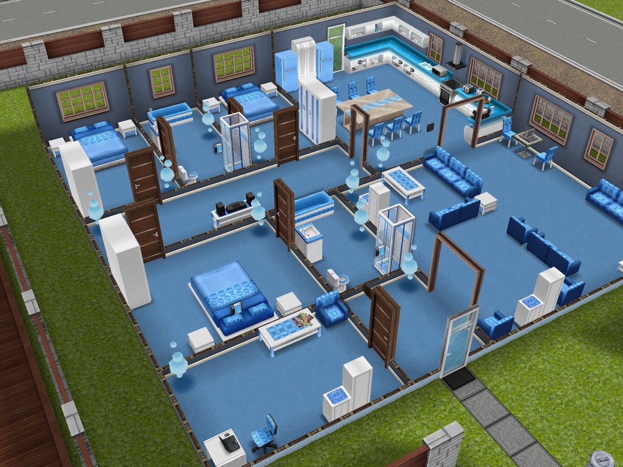Sims Freeplay Original Designs Here S My One Story Blue House