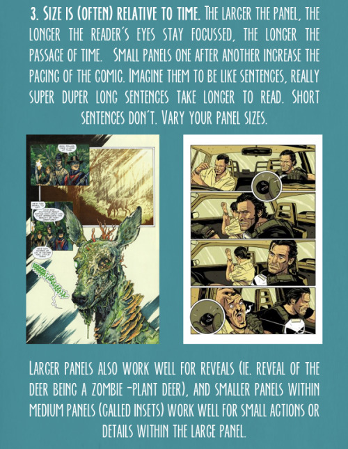 couldhavebeenking:  There is no number five. Helpful links  Seven Hidden Patterns of Successful Storyboards Perspective in Storytelling Guide to Panel Variation Comic Lettering Wally Wood’s 22 Panel Tips Camera Angels Tutorial  The most important tip