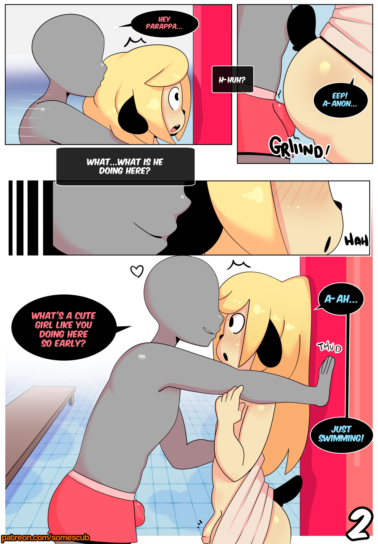 somescrub: somescrub:     Parappa x Anon Patreon Comic Page 2   Seems like he knows