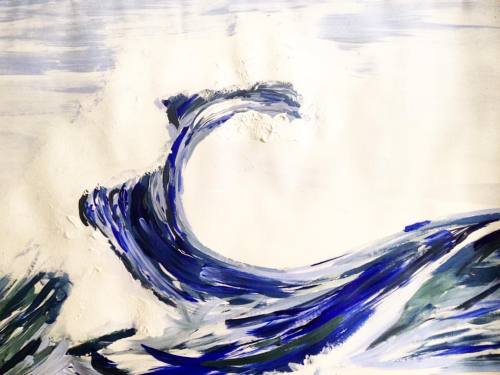 in need of some waves #ocean #wanderlust #travel #waves #surfing #painting #blue #ignoringstudy (hie