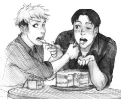  Sharing a Cake by Razuri-chan Artist’s Tumblr 