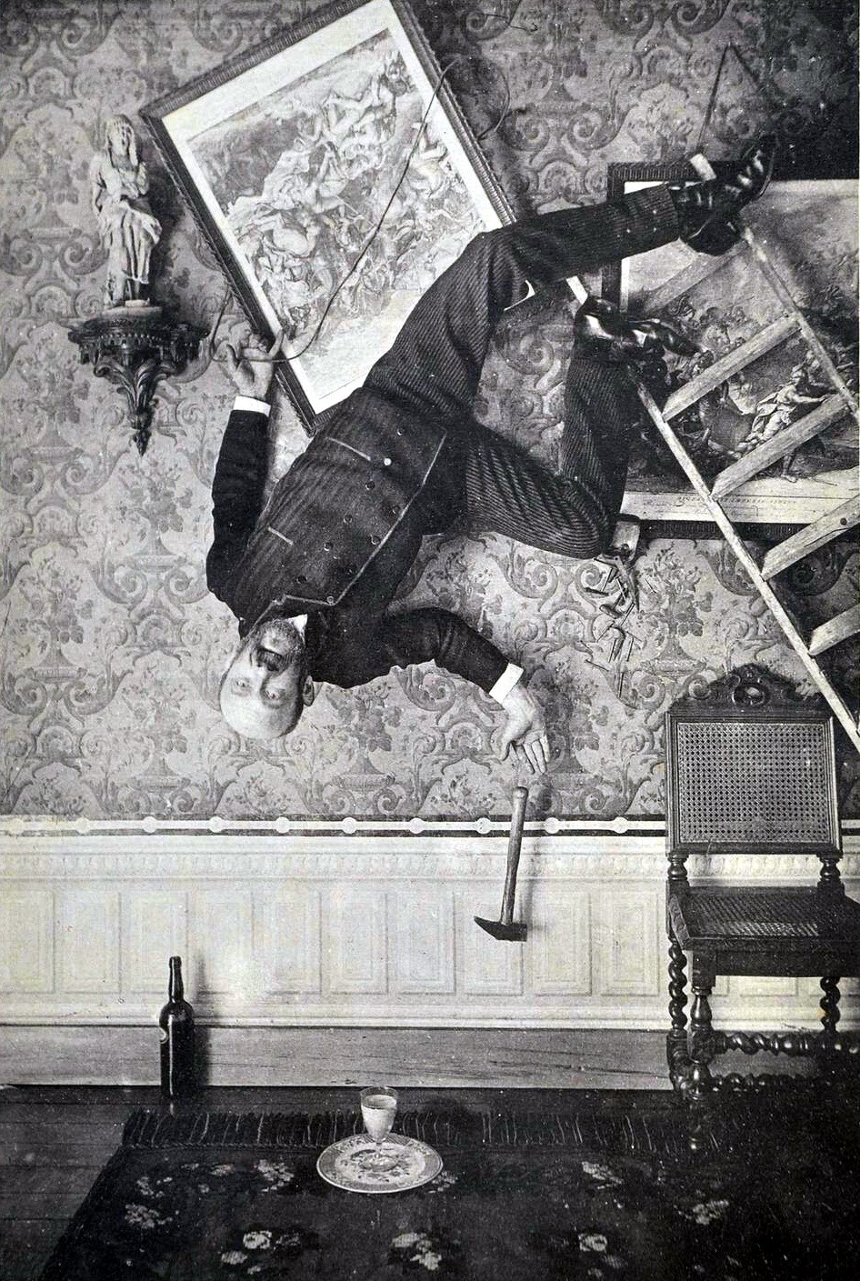 Une catastrophe - Un photomontage de M. Bracq, 1893.
