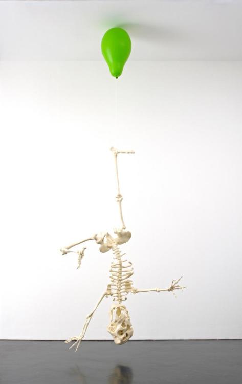 myampgoesto11: Tom Friedman: Untitled (Green balloon with skeleton), 2012