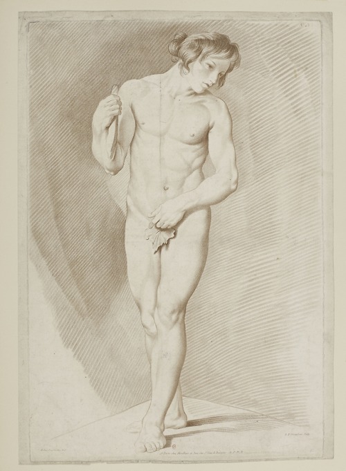 Homme nu = Male NudeEngraved by L.-F. Duruisseau (French; b. ca. 1754) after Edmé Bouchardon (French