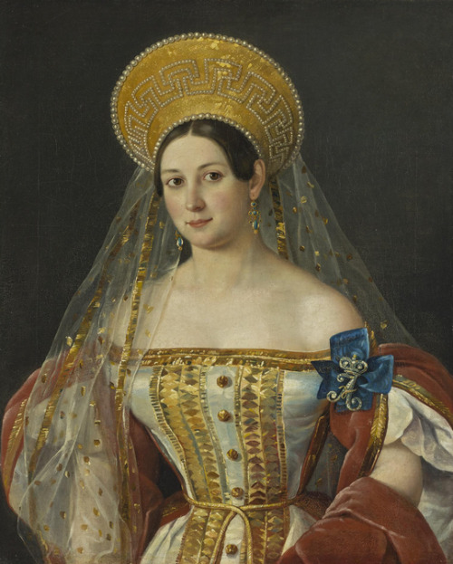 Sophia V. Orlova-Denisova by Pimen Orlov, 1835. Maid-of-honour to Empress Alexandra Feodorovna from 