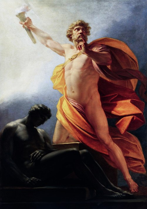 Prometheus Brings FirebyHeinrich Friedrich Fger. Prometheus Brings Fire To Mankind As Told By Hesiod,