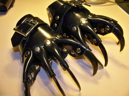 savvypussycat:  strongholdleather:  Brand new gloves! All made from a deep navy blue semi-gloss patent leather. Be shiny AND scary.  They’re cheaper than the hand-dyed ones, so now you have no excuse not to get them…  Oh my god…these are just…I