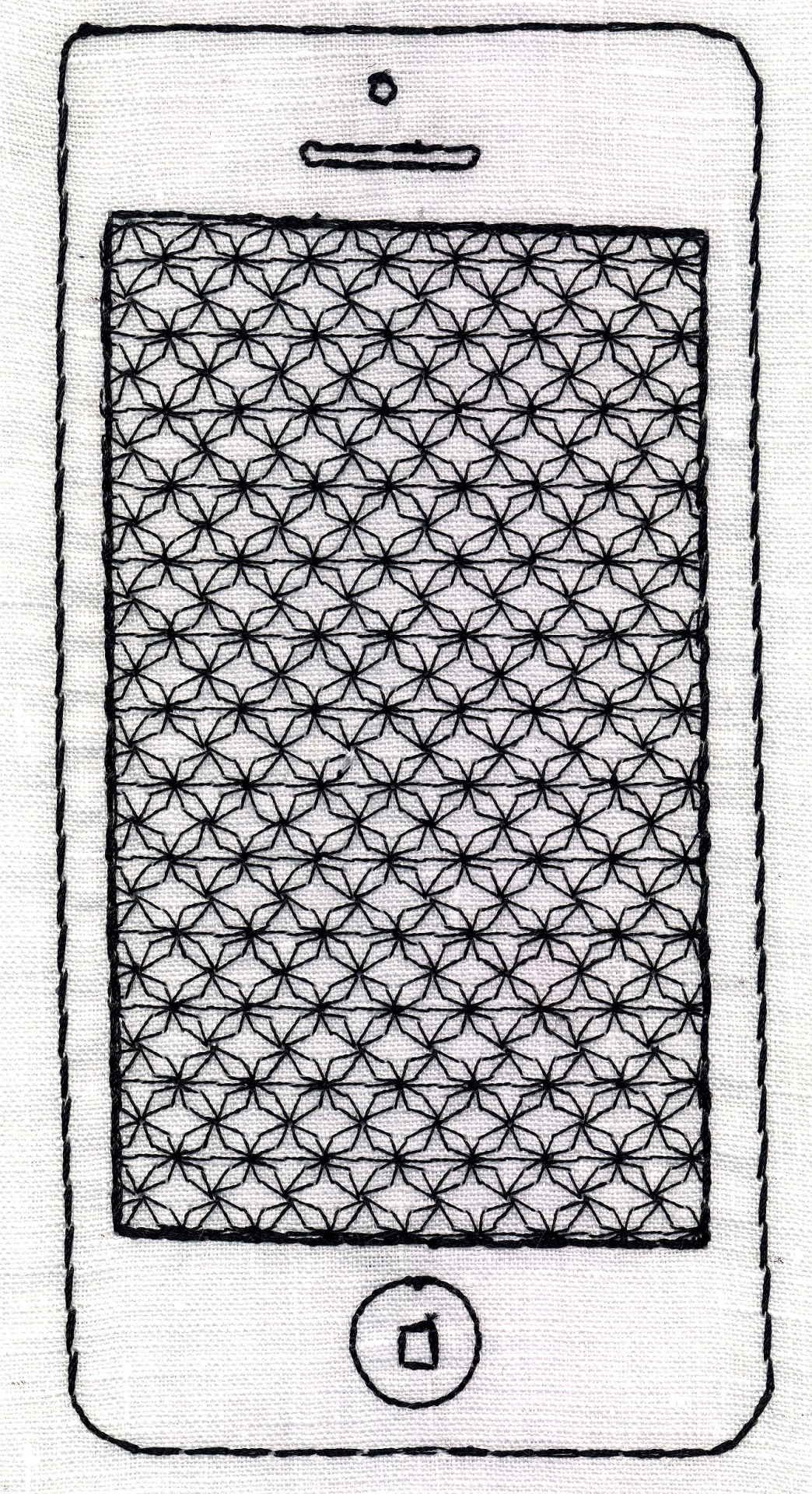 sequinsoup:  Embroidered iPhone
