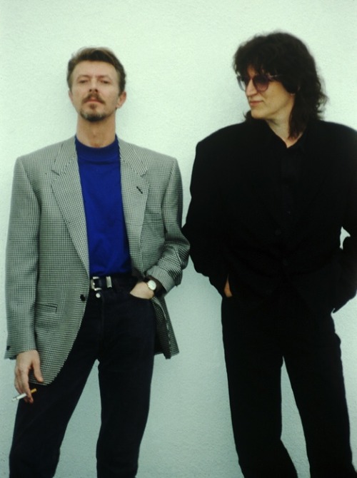 DB and artist Gottfried Helnwein. LA, 1991.