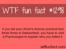 wtf-fun-factss:  driving test in Switzerland MORE OF WTF FACTS are coming HERE places, movies, history  and fun facts