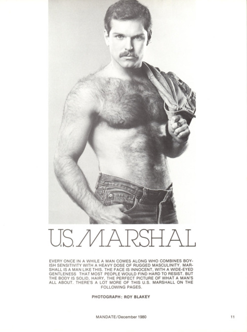 From MANDATE magazine (Dec 1980)Photo story called “U.S. Marshall”photo by Roy Blakey