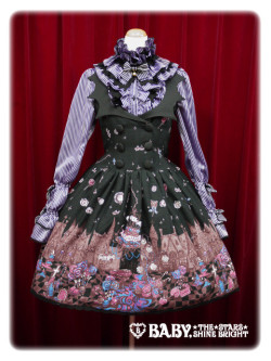 lolitahime:  Guilty Meltin’ Sweets Town JSK II in Black x BlackAlso available in Ivory x Brown, Red x Black, and Navy x Brown