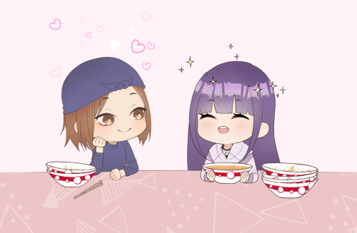 Ko-fi comm - Genhina ramen date! For @sadbean609 on Twitter ♡♡♡♡♡