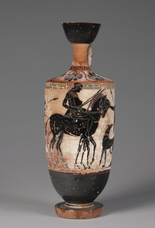 cma-greek-roman-art: Black-Figured Lekythos, c. 500 BC, Cleveland Museum of Art: Greek and Roman Art