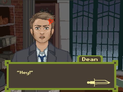Scene From Supernatural S11e11 Into The Mystic Redone In A Pixel Art Rpg/visual Novel Style! I Can Only