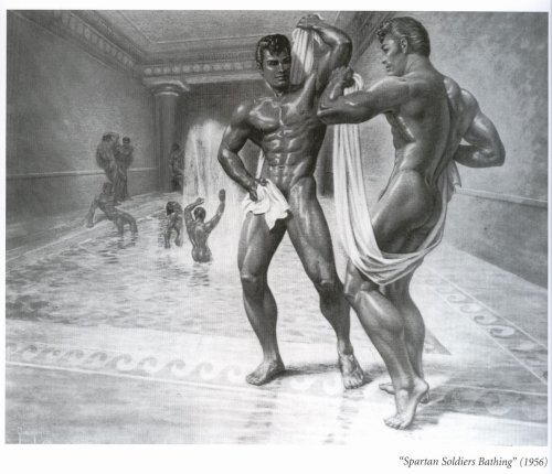 Spartan Soldiers Bathing by George Quaintance from The Art of George Quaintance.
