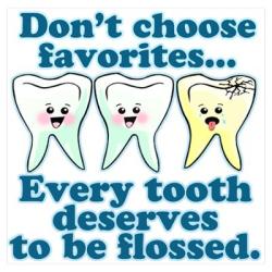 saxeortho:  Flossing doesn't fully count unless every tooth is favored :)