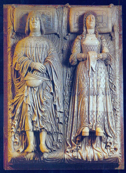 Effigies of Lodovico Sforza (d. 1507) and Beatrice d'Este (d. 1497) by Cristoforo Solari from Pavia 