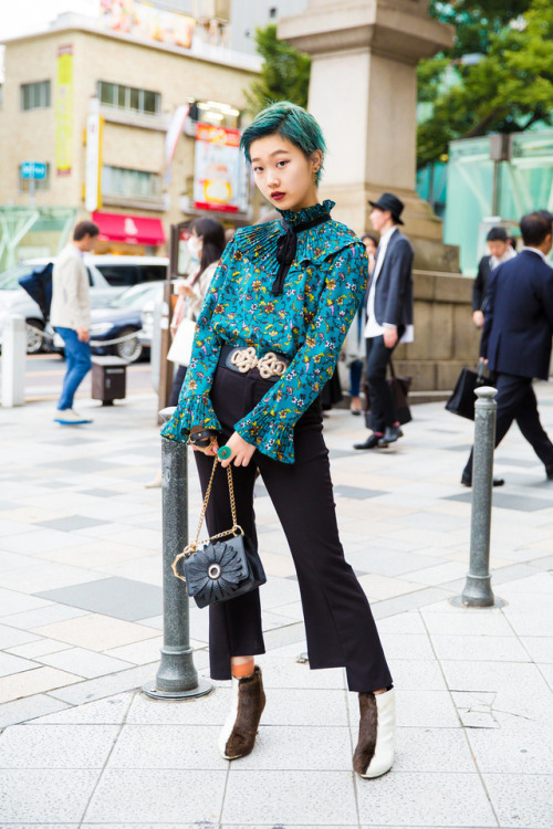 tokyo-fashion:Every day this week, we are shooting Tokyo Fashion Week street style for Vogue USA. Pl