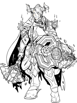 jen-iii:  I wanted to draw my Lightforged Draenei Protection Paladin Chikonde a full body ref and I just got the lineart done and I’m so happy with how it came out so here u go