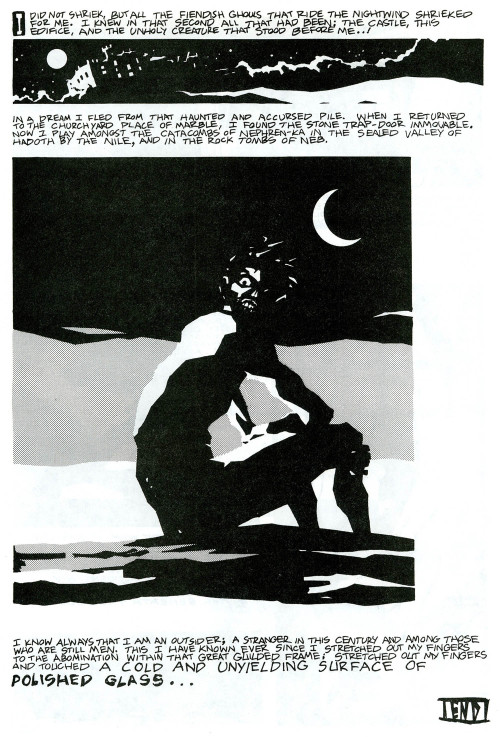 adelightfultedium:fantagraphics:thebristolboard:Forgotten masterpiece: “The Outsider” by H. P. Lovec