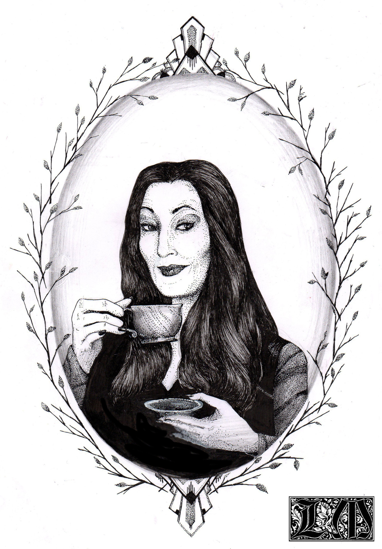 Morticia Addams Enamel Pin  Sugarbones